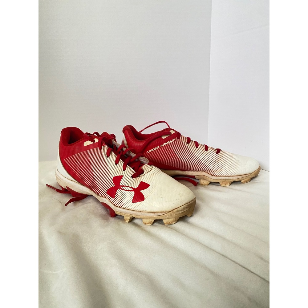 Under Armour Leadoff Low RM Baseball Cleats Red White Mens 7.5 1297317-611